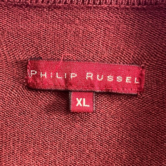 πPhilip Russel Rust Red Rayon Blend Button Down Cardigan - Picture 12 of 13